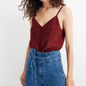NWT Madewell Burgundy Silk Button Down Cami
2